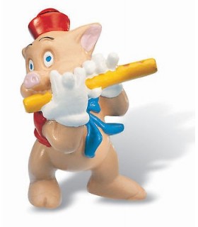 Figura Cerdito Flauta Los Tres Cerditos 5,5 cms