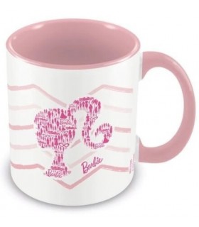 Taza Barbie Silueta Y Logo Cerámica 320 mls
