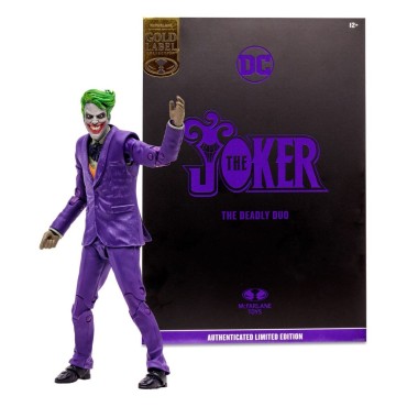 Figura Joker The Deadly Duo Gold Label DC Multiverse The Joker Articulada 18 cms