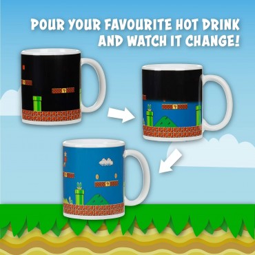 Taza Super Mario Bros Clásico Edición Coleccionista Térmica Cerámica 320 mls