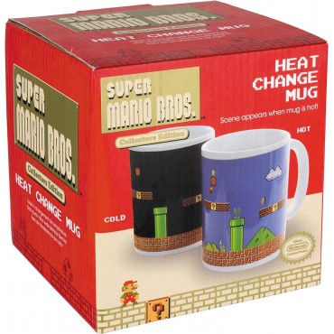 Taza Super Mario Bros Clásico Edición Coleccionista Térmica Cerámica 320 mls