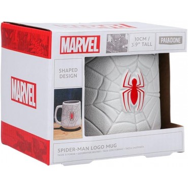 Taza 3D Telaraña Y Logo Spider-Man Cerámica 500 mls