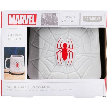 Taza 3D Telaraña Y Logo Spider-Man Cerámica 500 mls