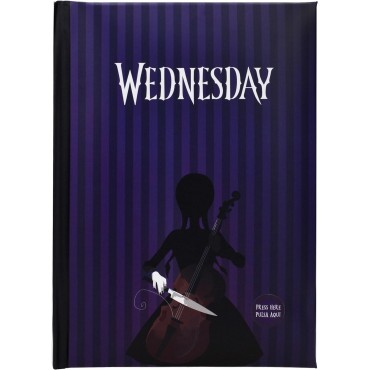 Libreta Wednesday Tocando El Cello Con Luz Wednesday
