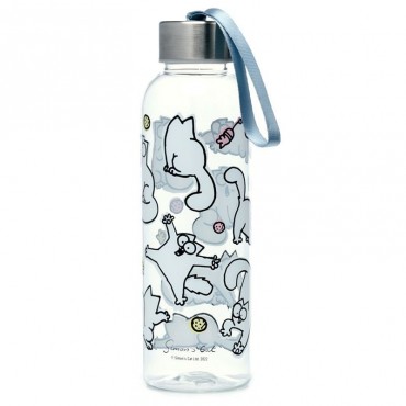 Botella del Gato Simon's Cat de Plástico y Tapa de Acero Inoxidable 500 mls