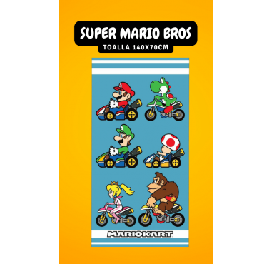 Toalla Mario Kart Super Mario Bros Algodón 100%