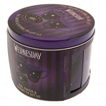 Set Lata Regalo Wednesday Nightshades & Ravens Taza, Posavasos Y Lata 315 mls