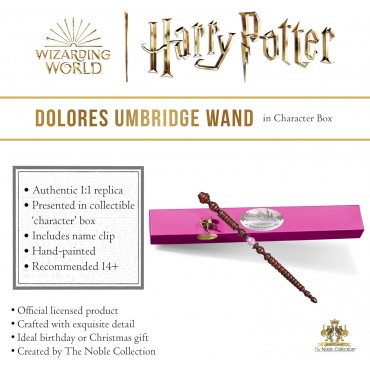 Varita Mágica De Dolores Umbridge En Caja Ollivander Harry Potter 27 cms