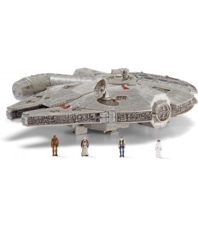 Figura Nave Halcón Milenario Con Luz Y Sonido Star Wars Micro Galaxy Squadron 25 cms