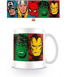 Taza Caras Héroes Marvel Retro 320 mls