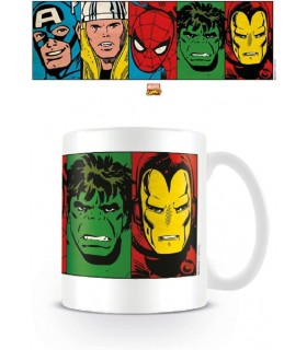 Taza Caras Héroes Marvel Retro 320 mls