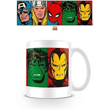 Taza Caras Héroes Marvel Retro 320 mls