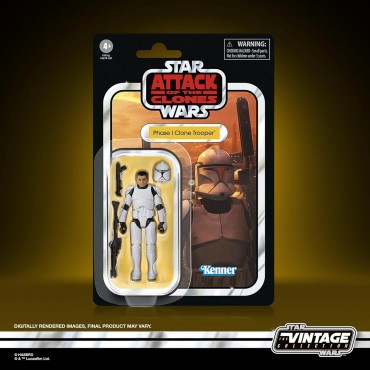 Figura Phase I Clone Trooper Star Wars Attack Of The Clones Articulada 9,5 cms