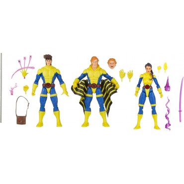 Set 3 Figuras Gambit, Banshee y Psylocke X-Men Marvel Legends Articuladas 15 cms