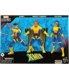 Set 3 Figuras Gambit, Banshee y Psylocke X-Men Marvel Legends Articuladas 15 cms