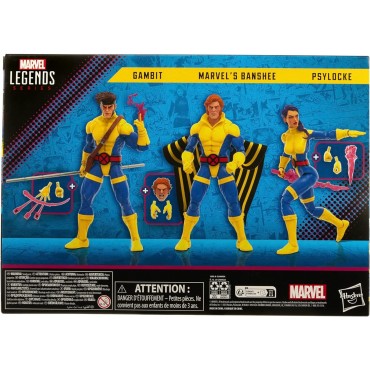 Set 3 Figuras Gambit, Banshee y Psylocke X-Men Marvel Legends Articuladas 15 cms
