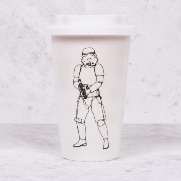 Vaso De Viaje Original Stormtrooper Star Wars Blanca Cerámica 275 mls