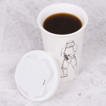 Vaso De Viaje Original Stormtrooper Star Wars Blanca Cerámica 275 mls