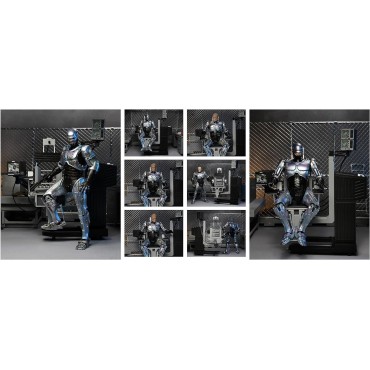 Figura Ultimate Robocop Battle Damaged Con Silla Articulada 18 cms