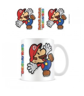Taza Super Mario Bros Origami King Cerámica 320 mls