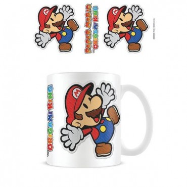 Taza Super Mario Bros Origami King Cerámica 320 mls