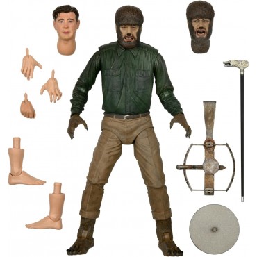 Figura Hombre Lobo Blanco y Negro Universal Monsters Articulada 18 cms