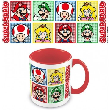 Taza Super Mario Bros Personajes Nintendo Cerámica 320 mls
