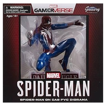Figura Spider-Man Sobre Taxi Marvel Estatua Diorama 23 cms