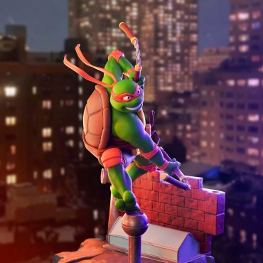 Figura Michelangelo Las Tortugas Ninja TMNT Estatua Diorama 16 cms