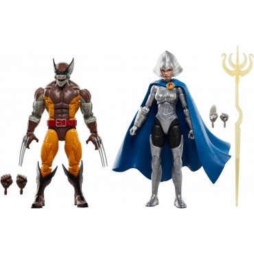 Set 2 Figuras Wolverine & Lilandra Neramani X-Men Marvel Legends Articuladas 15 cms
