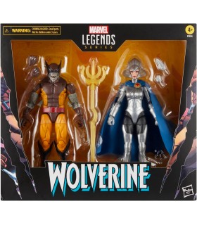 Set 2 Figuras Wolverine & Lilandra Neramani X-Men Marvel Legends Articuladas 15 cms
