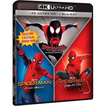 Spider-Man: Homecoming + Spider-Man: Lejos de Casa + Spider-Man: Un Nuevo Universo [4K UHD,Blu-ray] (2017,2019,2018) Spider-Man: