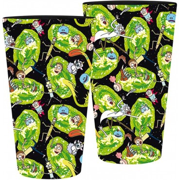 Vaso Grande Portales Rick & Morty Cristal 400 mls