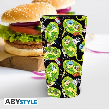 Vaso Grande Portales Rick & Morty Cristal 400 mls