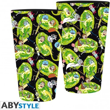 Vaso Grande Portales Rick & Morty Cristal 400 mls