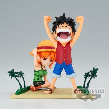 Figura Monkey D. Luffy & Nami One Piece Log Stories 7 cms