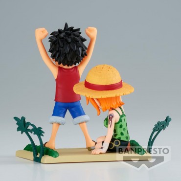 Figura Monkey D. Luffy & Nami One Piece Log Stories 7 cms