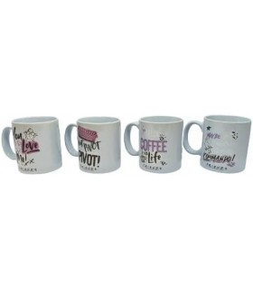 Set 4 Tazas Espresso Friends Cerámica 150 mls