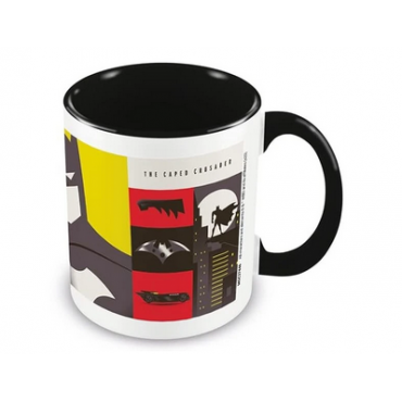 Taza Batman El Cruzado De La Capa Colores DC Cerámica 320 mls
