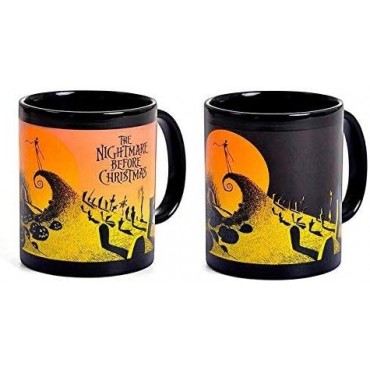 Taza Térmica Cementerio Pesadilla Antes de Navidad Disney Cerámica 315 mls