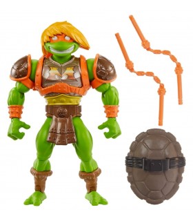 Figura Michelangelo MOTU X TMNT Turtles Of Grayskull Masters Of The Universe Teenage Mutant Ninja Turtles Articulada 14 cms