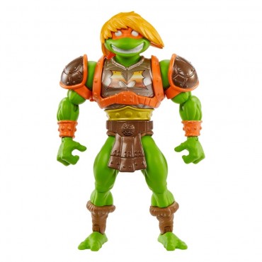 Figura Michelangelo MOTU X TMNT Turtles Of Grayskull Masters Of The Universe Teenage Mutant Ninja Turtles Articulada 14 cms