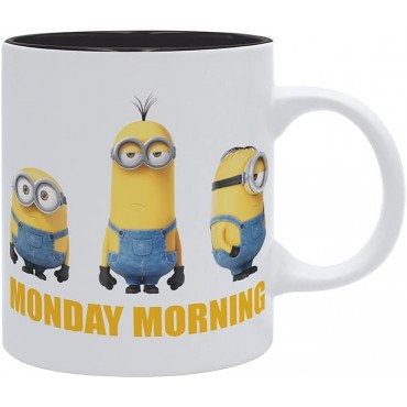 Taza Los Minions Friday Night Vs Monday Morning Cerámica 320 mls