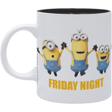 Taza Los Minions Friday Night Vs Monday Morning Cerámica 320 mls