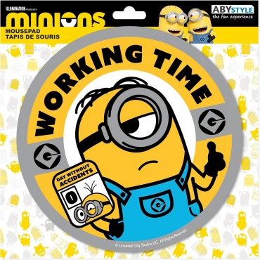 Alfombrilla Ratón Los Minions Working Time Flexible 21 cms