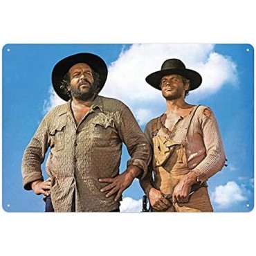 Placa Metálica 3D Bud Spencer & Terence Hill Cielo Azul
