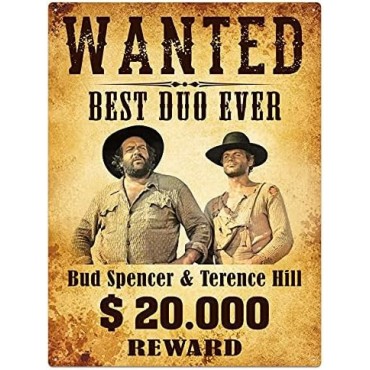 Placa Metálica 3D Bud Spencer & Terence Hill Cartel Se Busca