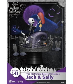 Figura Jack & Sally Pesadilla Antes De Navidad Disney D Stage Diorama 16 cms