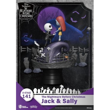 Figura Jack & Sally Pesadilla Antes De Navidad Disney D Stage Diorama 16 cms