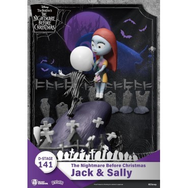 Figura Jack & Sally Pesadilla Antes De Navidad Disney D Stage Diorama 16 cms